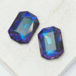 13x18 mm octagon glass cabochon Olivine Shine x 2 pc(s)