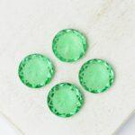 10 mm round PURE glass cabochon with lotus flower Erinite x 4 pc(s)