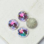 10 mm Low Cut glass cabochon Vitrail Light Laser Light x 4 pc(s)