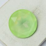 27 mm round glass cabochon Glittery Peridot  x 1 pc(s)