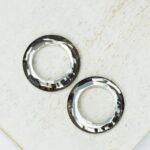 14 mm round ring glass Silver Shade x 2 pc(s)
