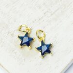 8x10 mm Gold-colored Star Dark Blue charm x 2 pc(s)