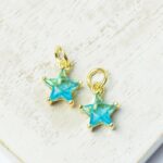 8x10 mm Gold-colored Star Turquoise charm x 2 pc(s)