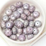 8x11 mm Pumpkin bead Alabaster Nebula Purple  x 10 pc(s)