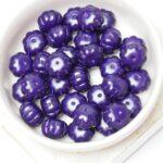 8x11 mm Pumpkin bead Alabaster Royal Blue x 10 pc(s)