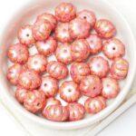 8x11 mm Pumpkin bead Alabaster Pink Picasso x 10 pc(s)