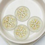21 mm Snowflake Cabochon 00030-54302 Crystal With Gold Painted x 4 pc(s)