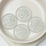 21 mm Snowflake Cabochon 84100-54301 Crystal With Silver Painted x 4 pc(s)