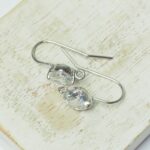 7x25 mm Silver-colored Earring Hook with Rhinestones  x 2 pc(s)