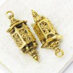 12x35 mm Antique gold Dragonfly Lantern charm x 2 pc(s)