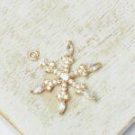 18.5x23.5 mm Gold-colored Winter Night charm with Cubic Zirconia x 1 pc(s)