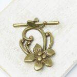 20x28 mm Flower Wave toggle clasp Antique bronze x 4 pc(s)