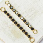 3x41 mm  Connector chain with Cubic Zironia Black x 2 pc(s)