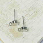 6x9 mm Silver-colored Whole Round earstud x 2 pc(s)