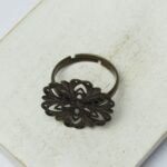 20 mm Antique bronze Filigree Ring Little Flower x 2 pc(s)