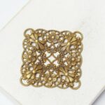 28x28 mm Antique bronze filigree Flower Tile x 2 pc(s)