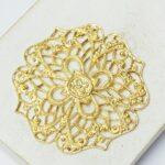 40x40 mm Gold-colored filigree Four Petal Flower x 1 pc(s)