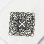 28x28 mm Patina silver filigree Flower Tile x 2 pc(s)