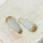 9x20 mm Fire-polished drop beads 46007-86800 Silver Beige x 6 pc(s)