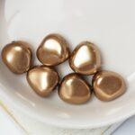 9.5x11 mm Preciosa Nacre elliptic pearls Bronze x 10 pc(s)