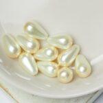 6x10 mm Preciosa Nacre pear pearls Light Creamrose x 10 pc(s)