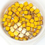 6 mm 2-hole Table Cut Tile Beads Opaque Yellow Picasso x 30 pc(s)