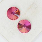 14 mm rivoli round glass cabochon Violet Blue x 2 pc(s)