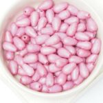 6x9 mm Glass drops Alabaster Opaque Pink With Fuchsia x 50 pc(s)