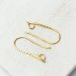 10x24 mm Gold-colored Long Elegant earwire x 2 pc(s)