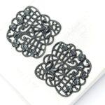 30x30 mm Gunmetal black filigree Flower Fan x 2 pc(s)