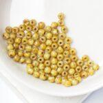 3 mm Round Glass beads Turquoise Brown Travertin x 100 pc(s)