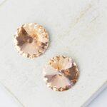 14 mm Preciosa rivoli Light Peach x 2 pc(s)