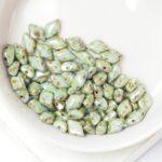 5x8mm GemDuo Luster Green Opaque White x 10 g