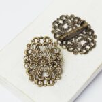 25x30 mm Flower Wave Brooch Antique bronze x 2 pc(s)