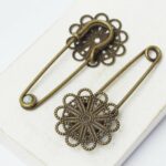 22 mm Ring Flower Pin Antique bronze x 2 pc(s)