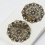30 mm Dot dot dot Brooch Antique bronze x 2 pc(s)