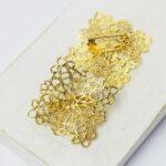 21 mm Small square Brooch Gold-colored x 2 pc(s)