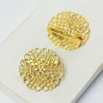 25 mm Round Brooch Gold-colored x 2 pc(s)