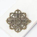 42 mm Flower Filigree Hair Clip Antique bronze x 2 pc(s)