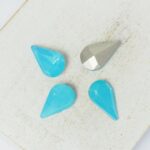 8x13 mm Pear glass cabochon Light Caribbean Blue Opal x 4 pc(s)