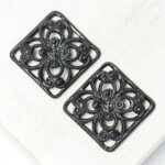 17x17 mm Lucky Clover filigree Gunmetal x 2 pc(s)