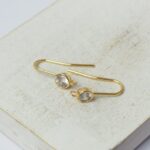 0.6x13 mm Earring Hook with Rhinestone  Gold-colored x 2 pc(s)