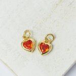 7x9.5 mm Petit Heart charm Gold-colored Lava x 2 pc(s)
