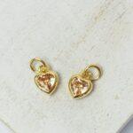 7x9.5 mm Petit Heart charm Gold-colored Peach x 2 pc(s)