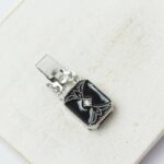 14x25 mm Black Elegance 2-strand box clasp Silver-colored x 1 pc(s)