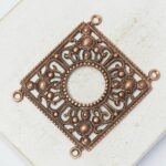 27x33 mm Historic Filigree Connector filigree Antique copper x 1 pc(s)
