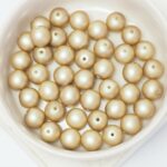 8 mm Round Glass beads Matt Champagne x 20 pc(s)