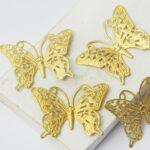 26x36 mm Butterfly Filigree  Gold-colored x 4 pc(s)