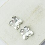 14x14 mm forget me not glass cabochon Crystal x 2 pc(s)