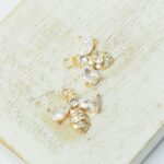 13.5x14.5 mm Cute Bee Pendant  Gold-colored x 2 pc(s)